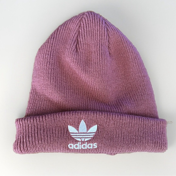 adidas Accessories - Adidas Hat Women’s Trefoil Logo Embroidered Blush Pink Beanie One Size